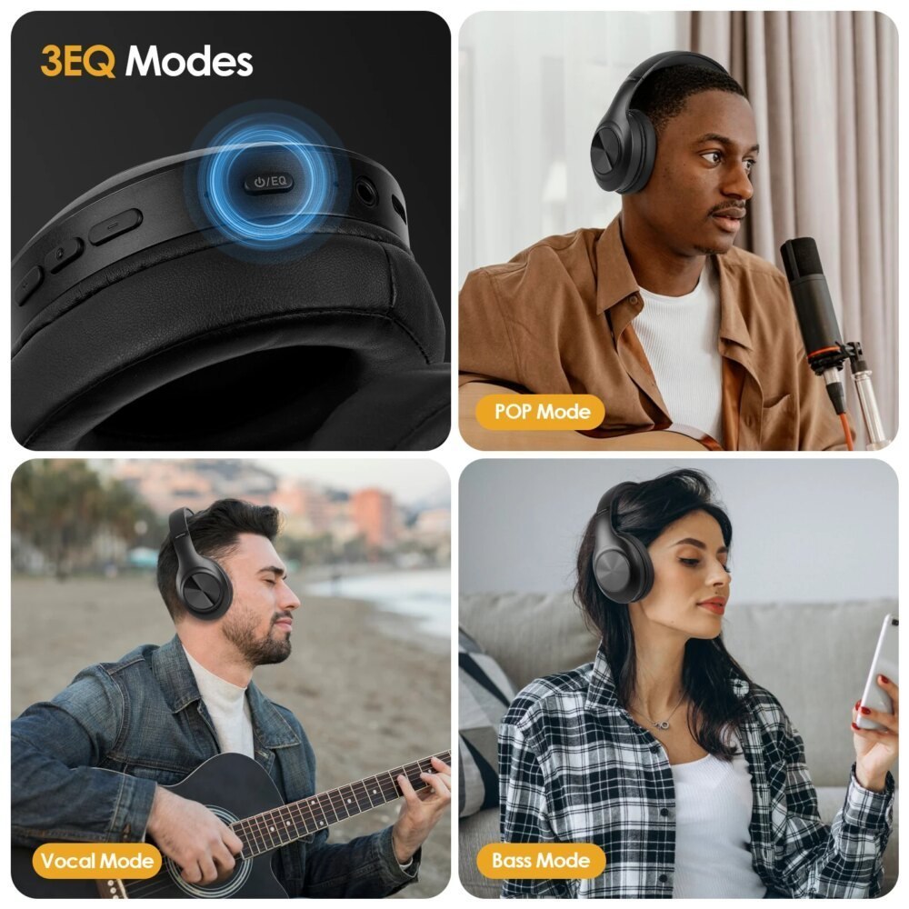 Siindoo JH-923 Wireless Over-Ear Headphones, Hi-Res Bluetooth - Image 6
