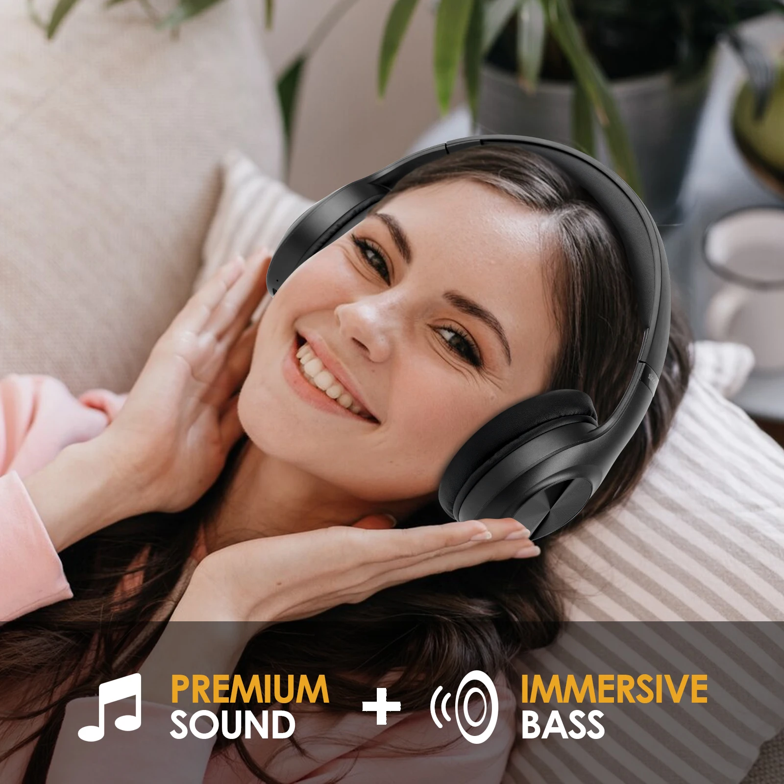 Siindoo JH-923 Wireless Headphones Over Ear,Foldable Bluetooth Headsets,3EQ Sound Modes, Hi-Res Audio with Deep Bass Microphone