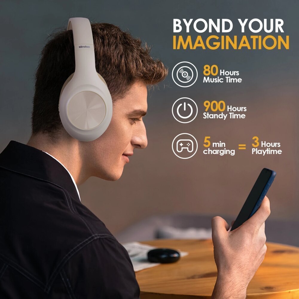 Siindoo JH-923 Wireless Over-Ear Headphones, Hi-Res Bluetooth - Image 2