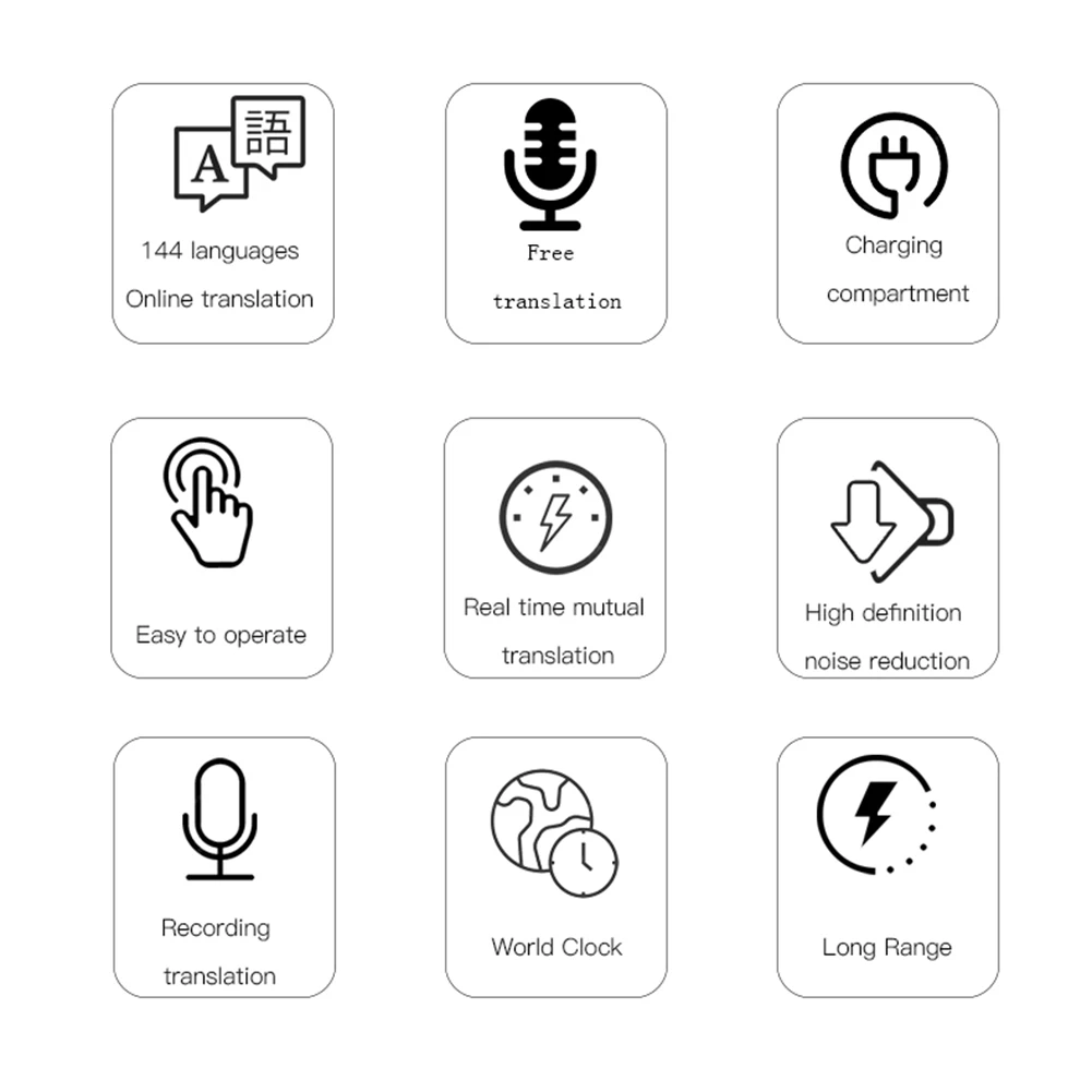 Wireless BT 5.4 Real Time Translator Earbuds ANC Noise Cancelling 144 Languages Translation Earphones Smart Touch Screen Housing