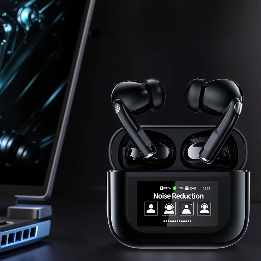 Wireless BT 5.4 Real Time Translator Earbuds ANC Noise Cancelling 144 Languages Translation Earphones Smart Touch Screen Housing