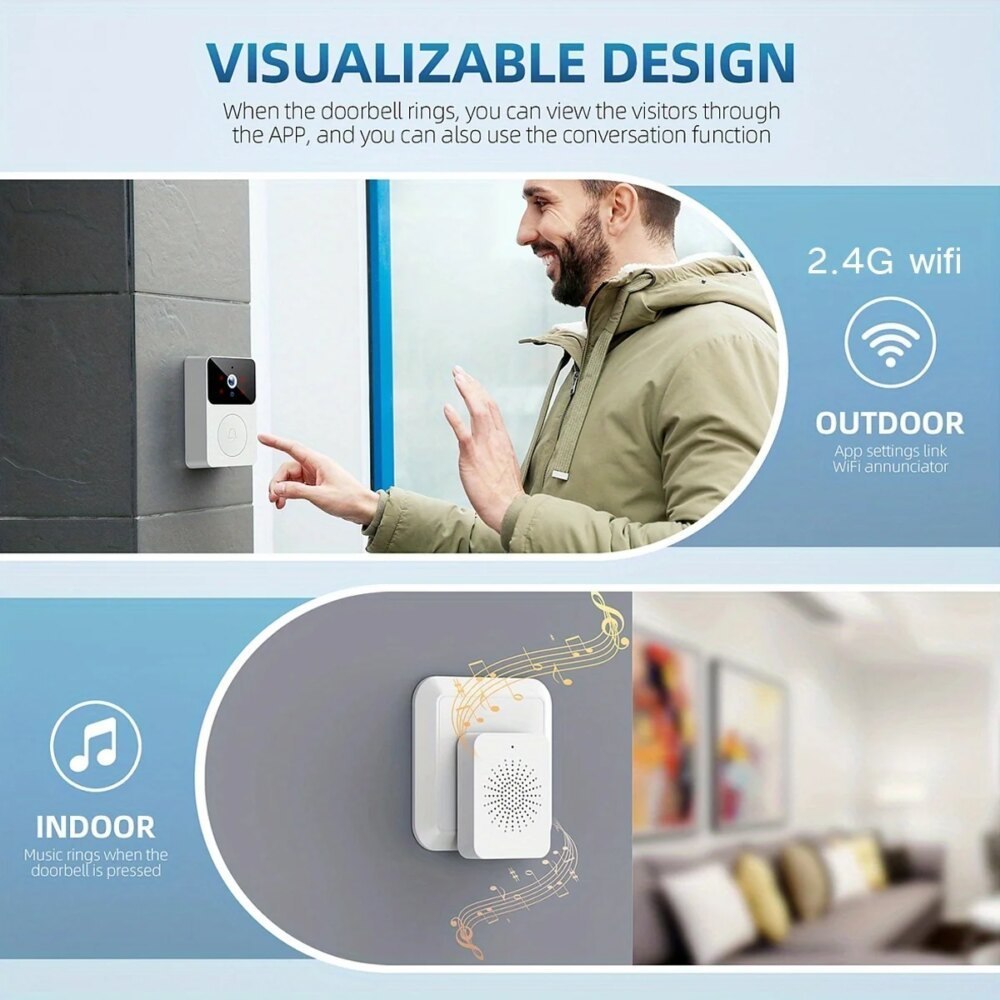Tuya HD Wireless Video Doorbell with Night Vision & 2-Way Audio - Image 2