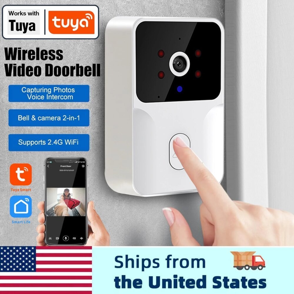 Tuya HD Wireless Video Doorbell with Night Vision & 2-Way Audio
