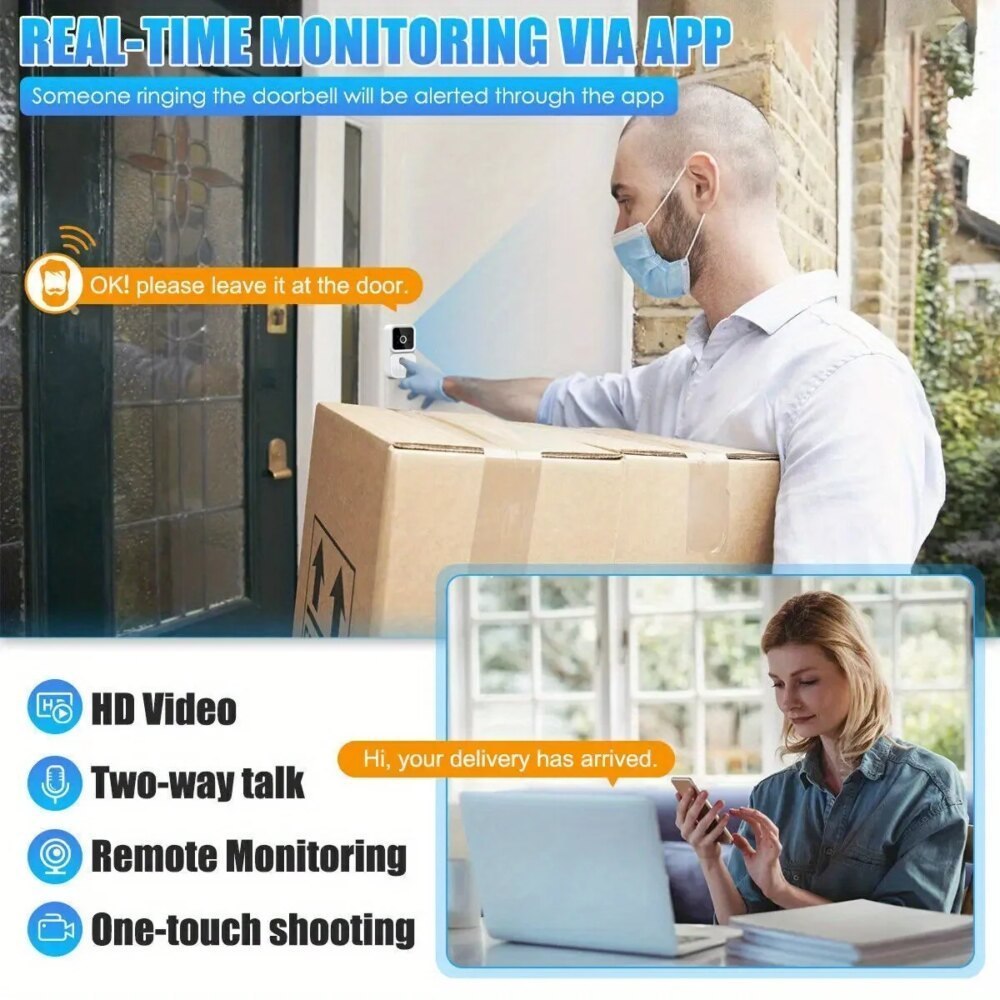Wireless Smart Video Doorbell WiFi, Night Vision, 2-Way Audio - Image 6