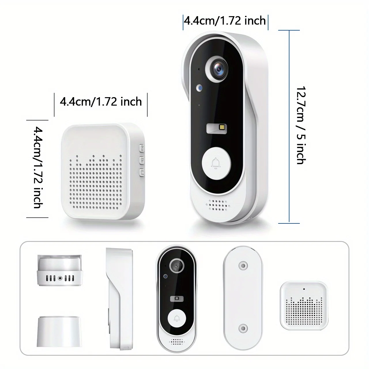 Tuya WiFi Video Doorbell Two-way Audio,Outdoor HD1080P,SD/ Cloud Storage,Motion Detection,Easy To Install Real-time Notification