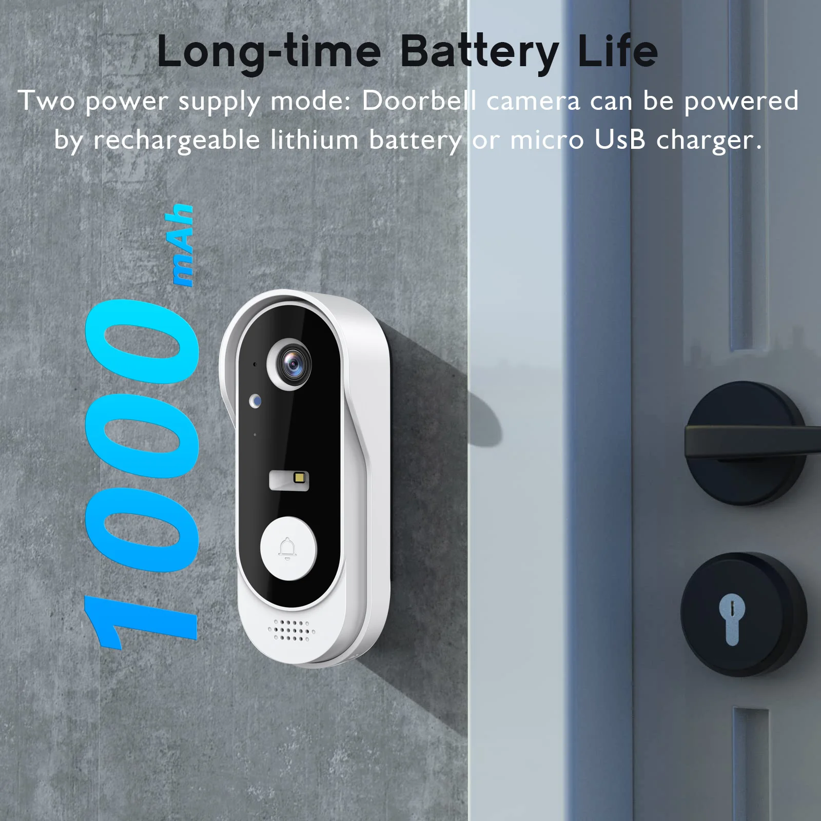 Tuya WiFi Video Doorbell Two-way Audio,Outdoor HD1080P,SD/ Cloud Storage,Motion Detection,Easy To Install Real-time Notification