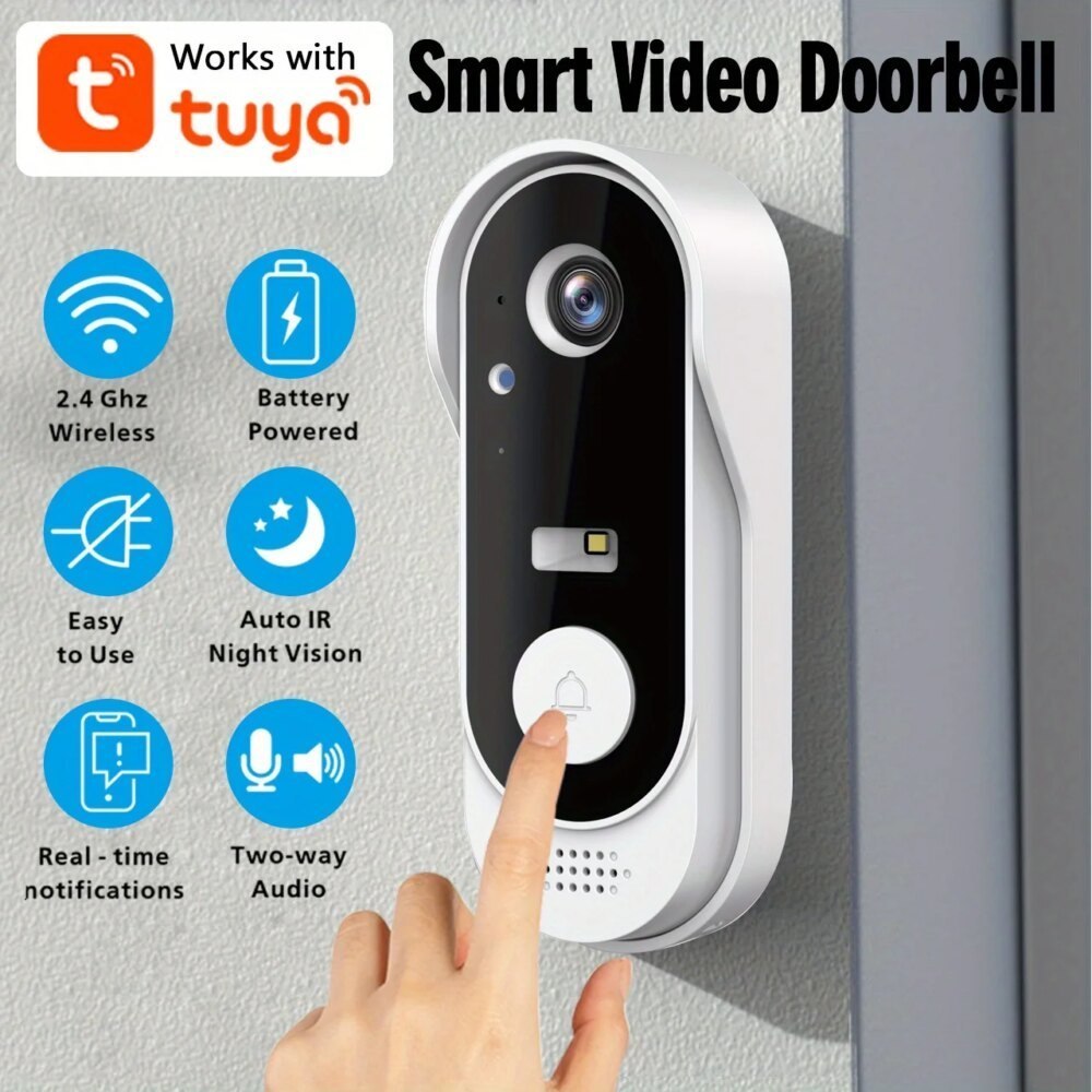 Tuya WiFi Video Doorbell HD 1080P Two-Way Audio Motion Alert
