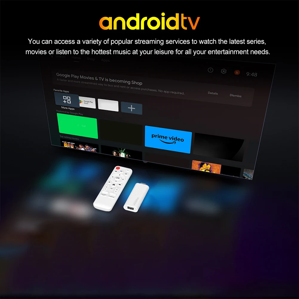 2025 New H96 MAX H313 Mini TV Stick Android 14 Smart TV Box 2.4G 5G Wifi6 BT 4K Media Player 2GB 16GB Google Voice Remote TV Box