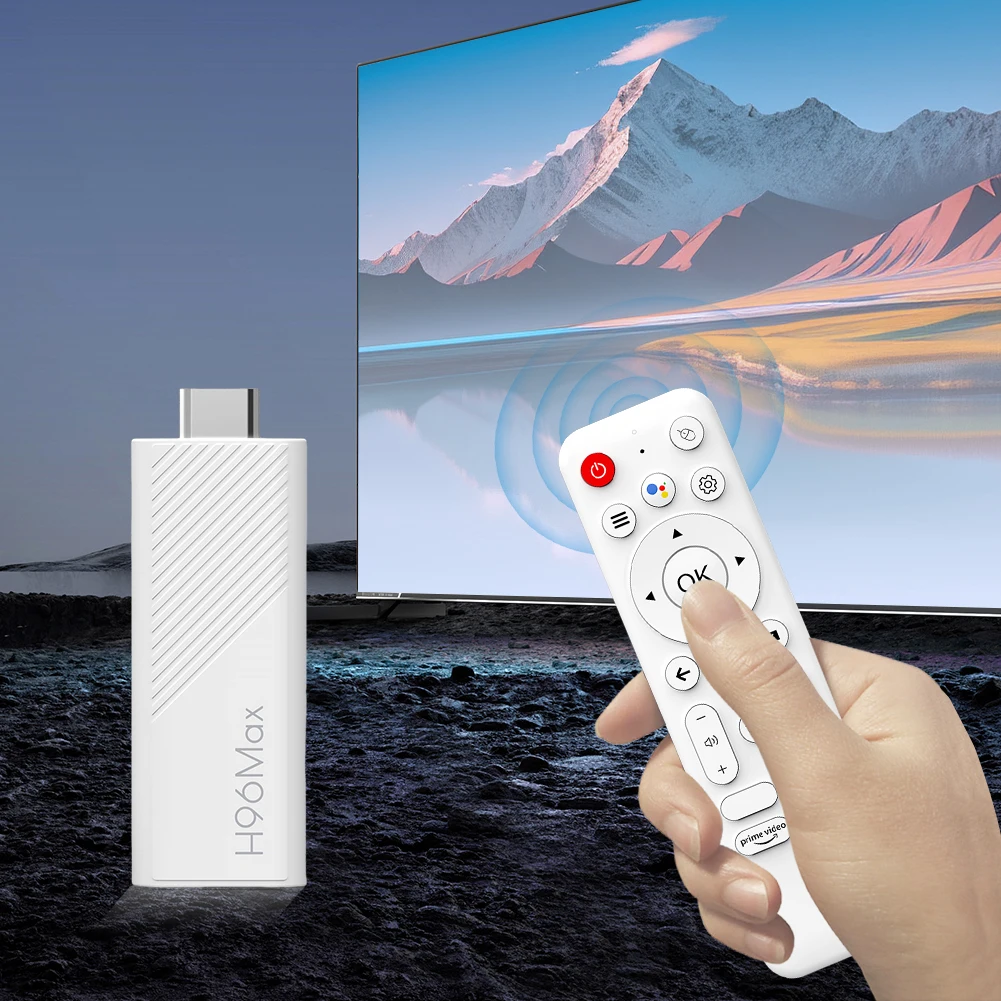 2025 New H96 MAX H313 Mini TV Stick Android 14 Smart TV Box 2.4G 5G Wifi6 BT 4K Media Player 2GB 16GB Google Voice Remote TV Box