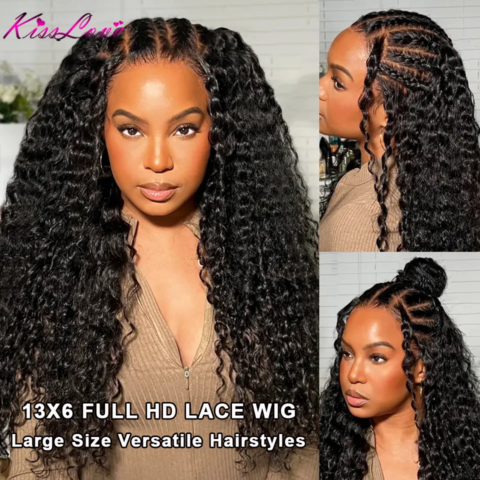 Deep Wave Wigs 13x6/13x4 HD Transparent Lace Front Human Hair Wigs 360 Lace Frontal Wig Human Hair Cury 5x5 HD Lace Closure Wigs