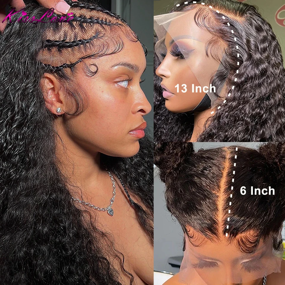 Deep Wave Wigs 13x6/13x4 HD Transparent Lace Front Human Hair Wigs 360 Lace Frontal Wig Human Hair Cury 5x5 HD Lace Closure Wigs