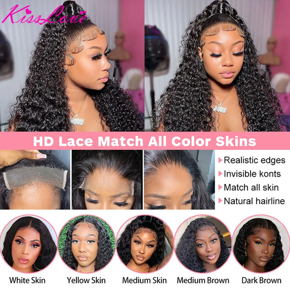 Deep Wave Wigs 13x6/13x4 HD Transparent Lace Front Human Hair Wigs 360 Lace Frontal Wig Human Hair Cury 5x5 HD Lace Closure Wigs