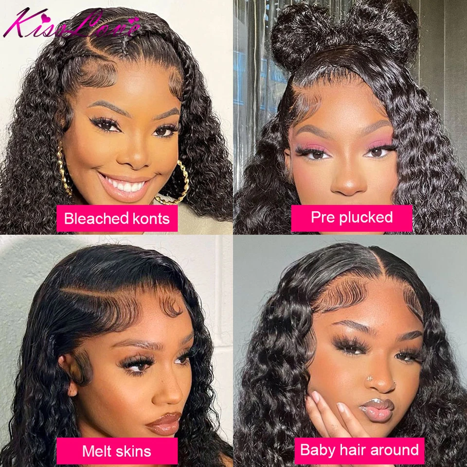 Deep Wave Wigs 13x6/13x4 HD Transparent Lace Front Human Hair Wigs 360 Lace Frontal Wig Human Hair Cury 5x5 HD Lace Closure Wigs