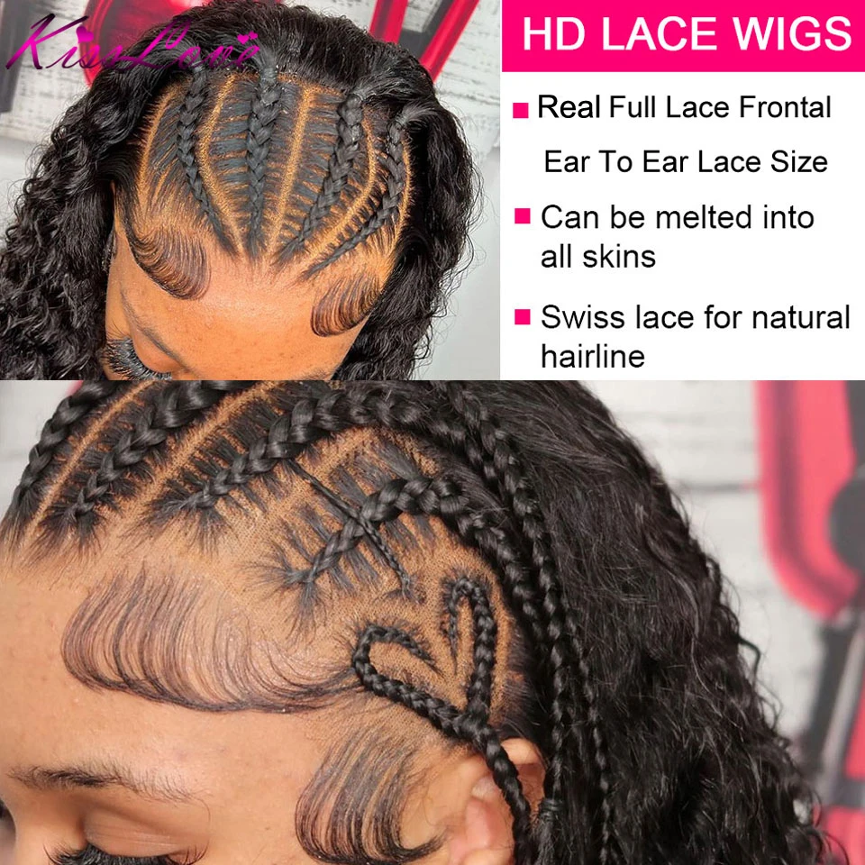 Deep Wave Wigs 13x6/13x4 HD Transparent Lace Front Human Hair Wigs 360 Lace Frontal Wig Human Hair Cury 5x5 HD Lace Closure Wigs