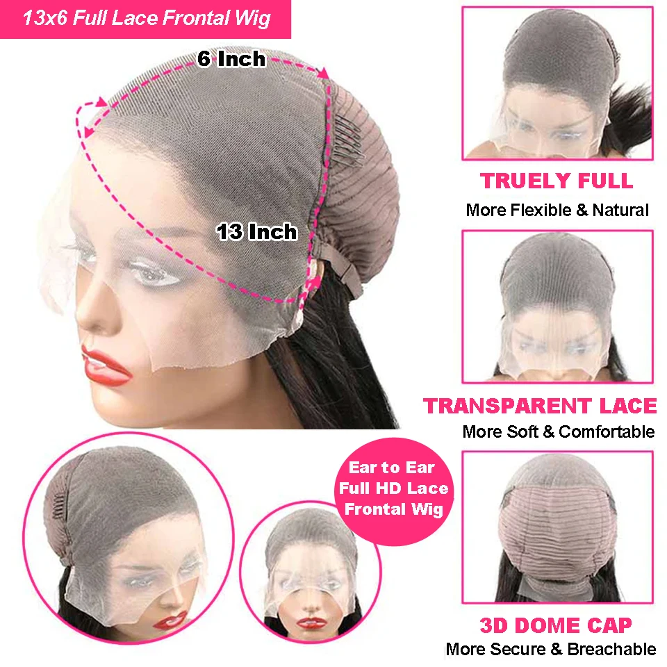 Deep Wave Wigs 13x6/13x4 HD Transparent Lace Front Human Hair Wigs 360 Lace Frontal Wig Human Hair Cury 5x5 HD Lace Closure Wigs