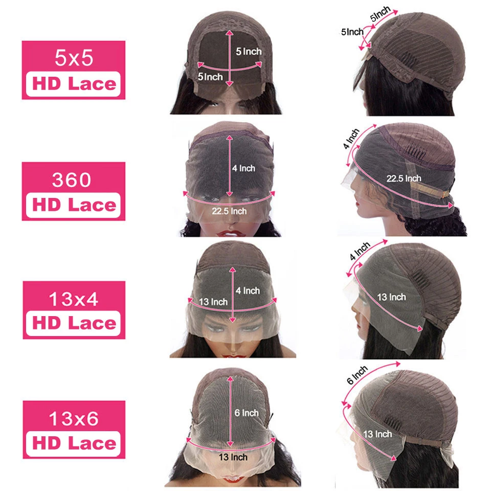 Deep Wave Wigs 13x6/13x4 HD Transparent Lace Front Human Hair Wigs 360 Lace Frontal Wig Human Hair Cury 5x5 HD Lace Closure Wigs