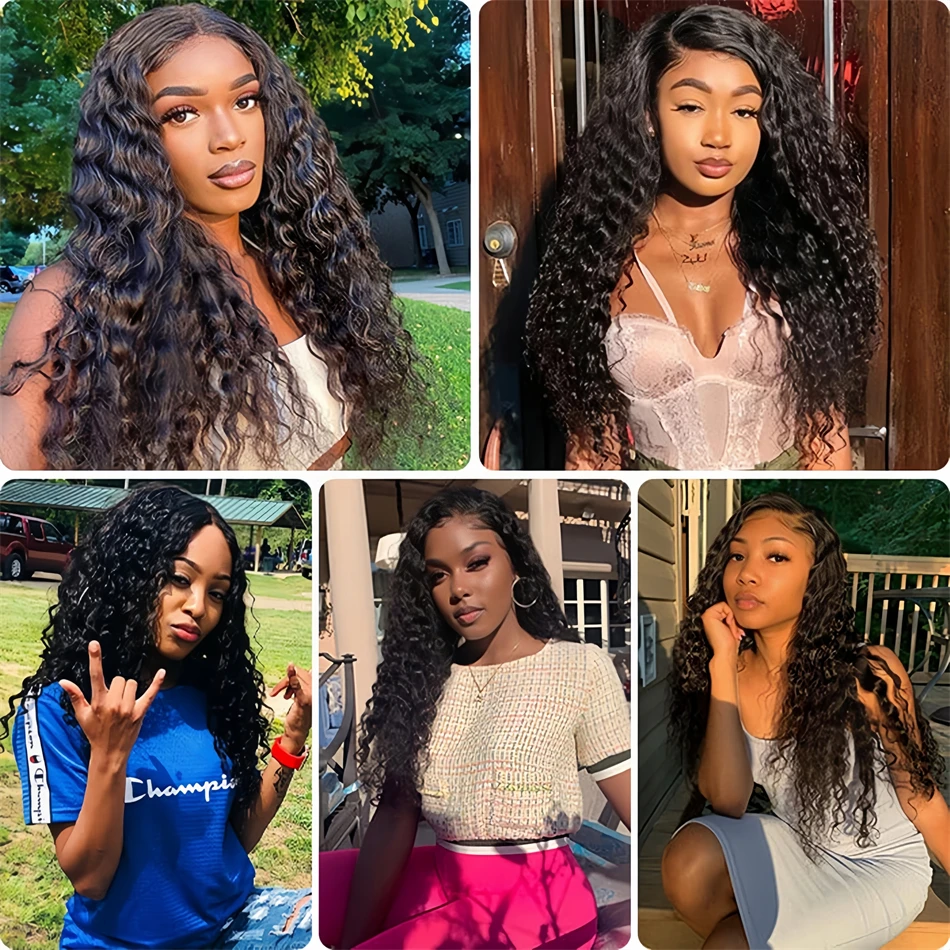 5x5 Hd Lace Frontal Curly Glueless Wigs Human Hair Ready to Wear Brazilian 30 32 Inch 4x4 Hd Lace Front Deep Wave Wig for Women