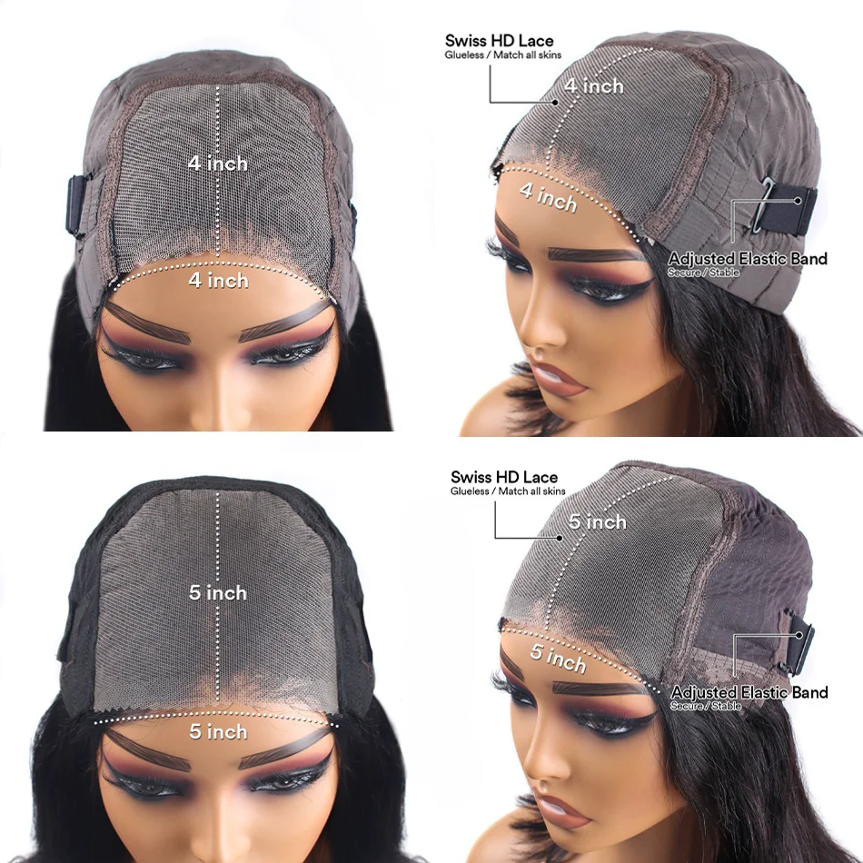 5x5 Hd Lace Frontal Curly Glueless Wigs Human Hair Ready to Wear Brazilian 30 32 Inch 4x4 Hd Lace Front Deep Wave Wig for Women