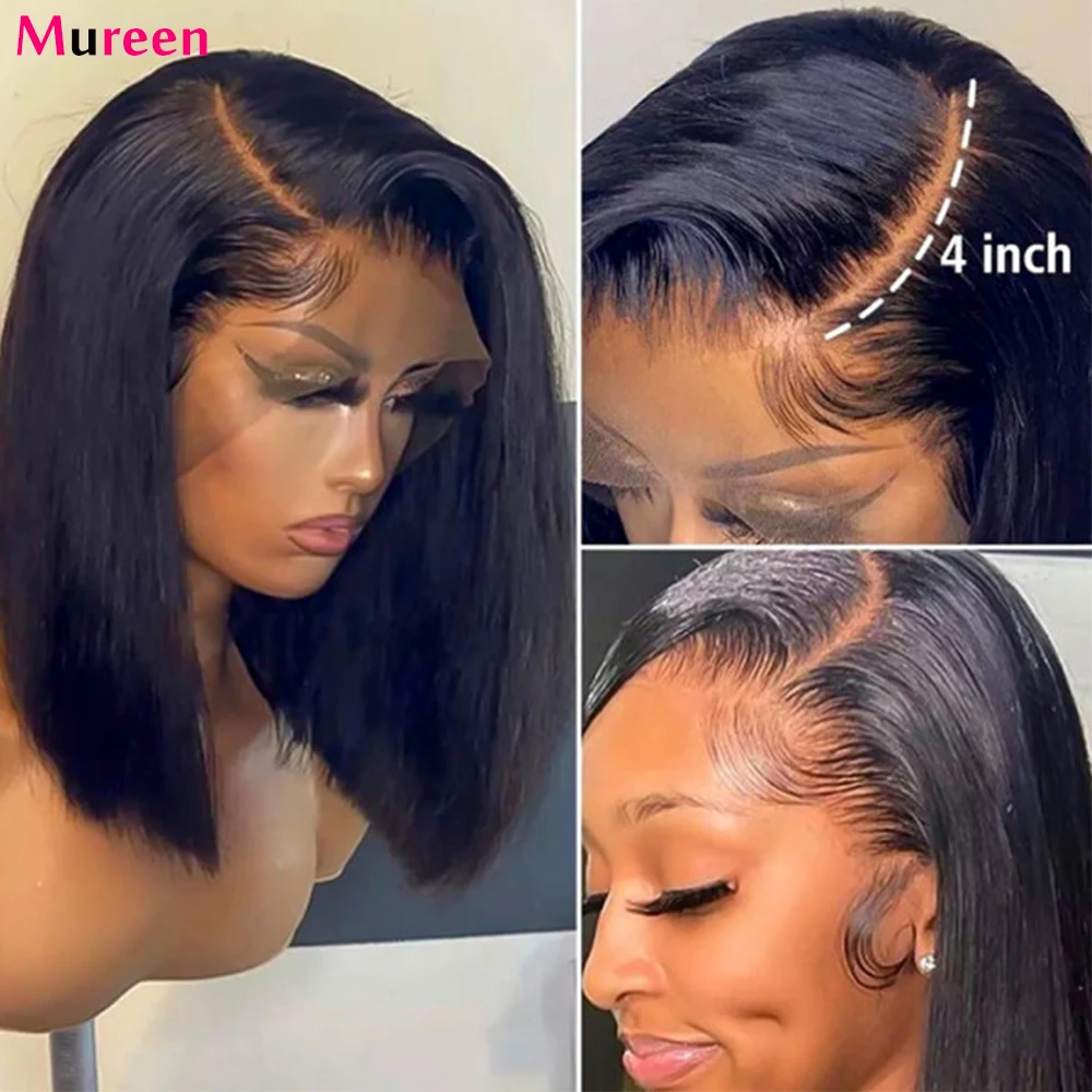 250% Density Lace Front Straight Bob Wig 13X4 Full Lace Wig Glueless Bob Wig Human Hair Wigs For Women 4X4 Lace Closure Bob Wig
