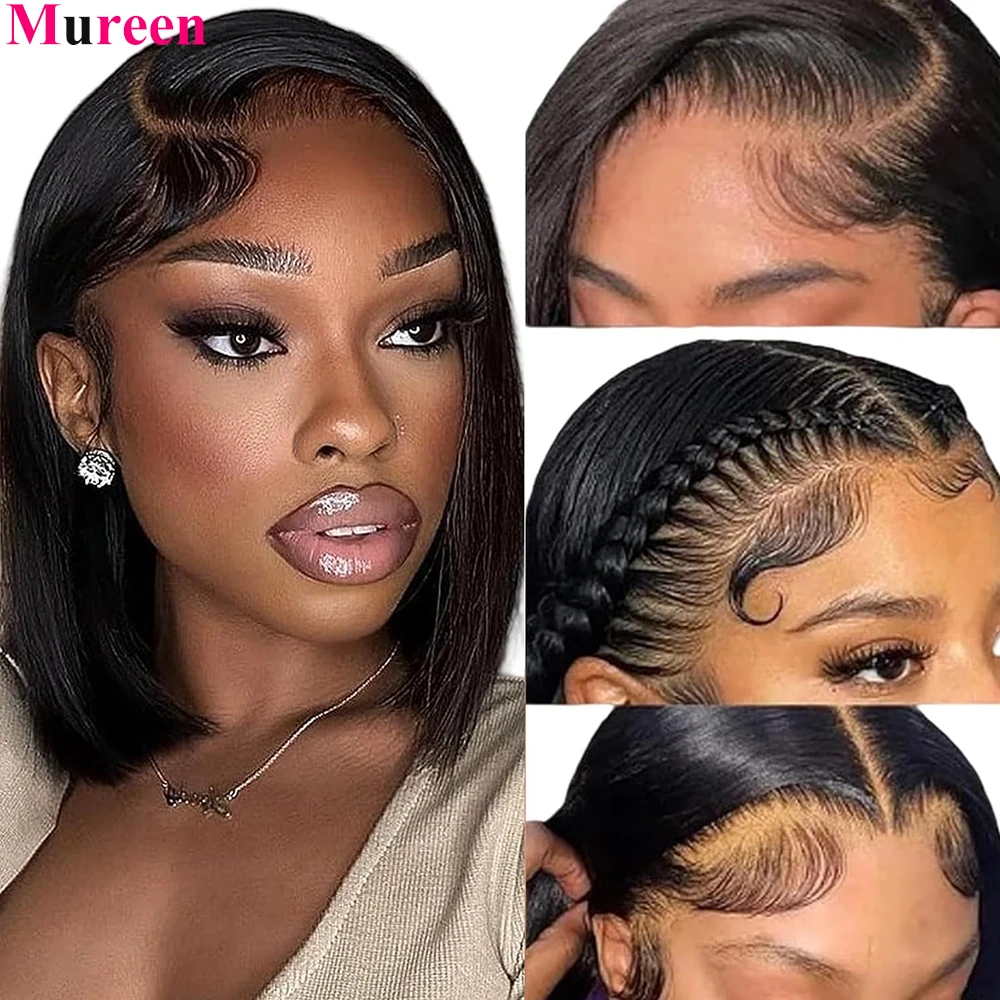 250% Density Lace Front Straight Bob Wig 13X4 Full Lace Wig Glueless Bob Wig Human Hair Wigs For Women 4X4 Lace Closure Bob Wig