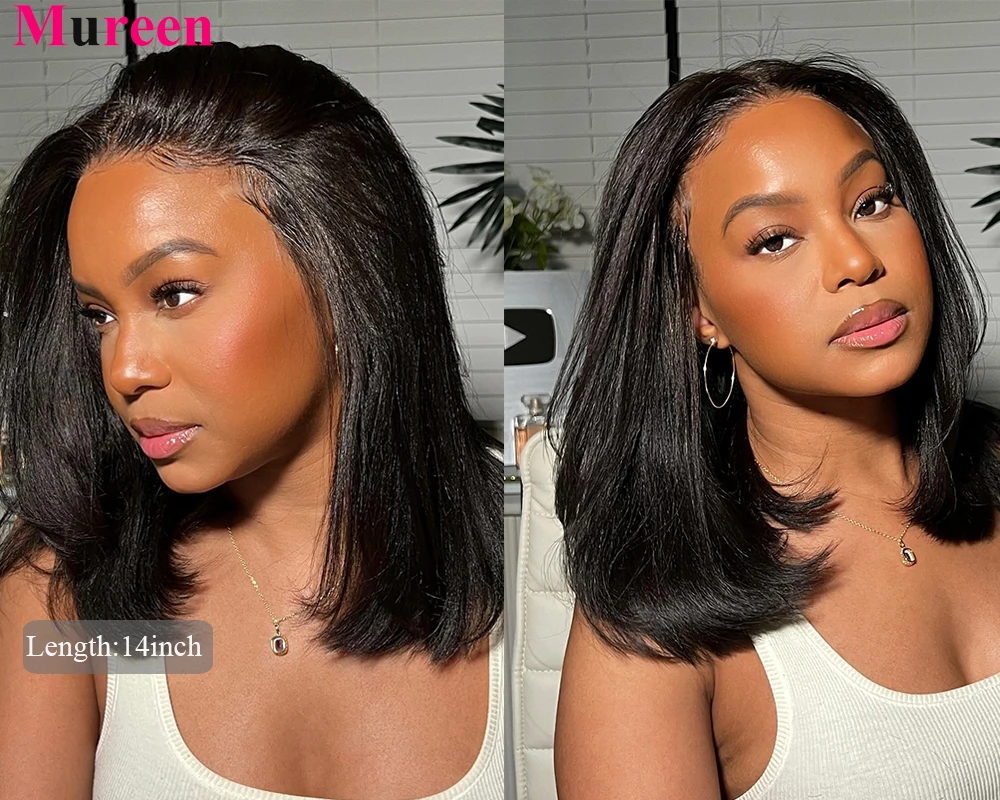 250% Density Lace Front Straight Bob Wig 13X4 Full Lace Wig Glueless Bob Wig Human Hair Wigs For Women 4X4 Lace Closure Bob Wig