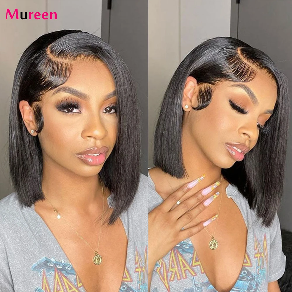 250% Density Lace Front Straight Bob Wig 13X4 Full Lace Wig Glueless Bob Wig Human Hair Wigs For Women 4X4 Lace Closure Bob Wig
