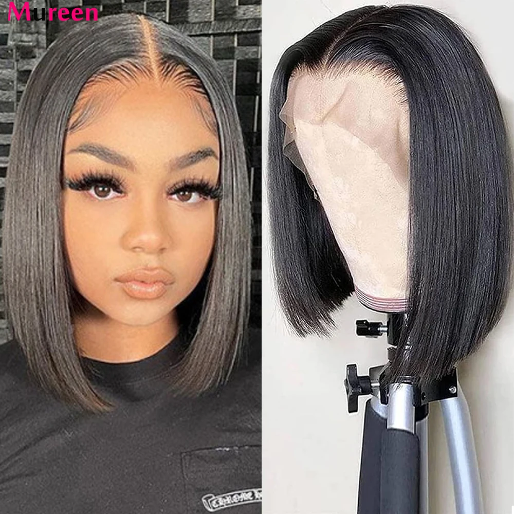 250% Density Lace Front Straight Bob Wig 13X4 Full Lace Wig Glueless Bob Wig Human Hair Wigs For Women 4X4 Lace Closure Bob Wig