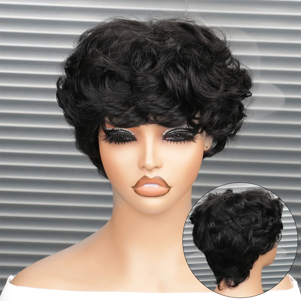 Short Human Hair Wigs for Black Women Pixie Cut Wig Human Hair Wig Glueless Wigs for Women Short Pixie Straight Human Hair Wigs