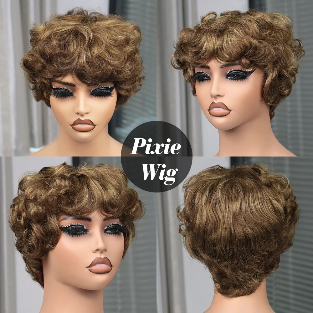 Short Human Hair Wigs for Black Women Pixie Cut Wig Human Hair Wig Glueless Wigs for Women Short Pixie Straight Human Hair Wigs