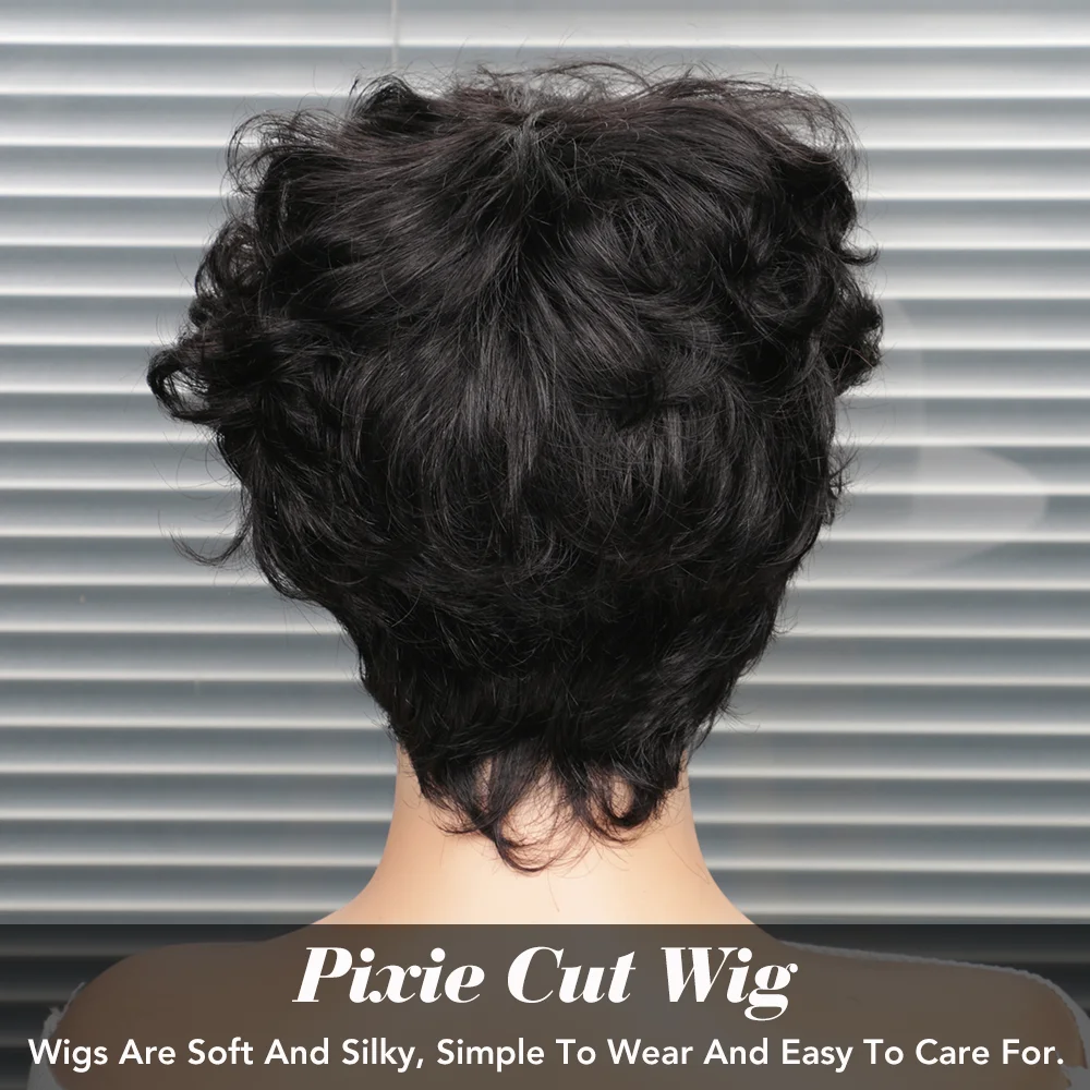 Short Human Hair Wigs for Black Women Pixie Cut Wig Human Hair Wig Glueless Wigs for Women Short Pixie Straight Human Hair Wigs