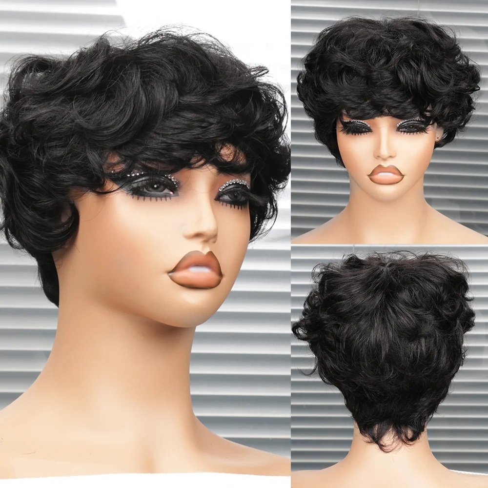 Short Human Hair Wigs for Black Women Pixie Cut Wig Human Hair Wig Glueless Wigs for Women Short Pixie Straight Human Hair Wigs