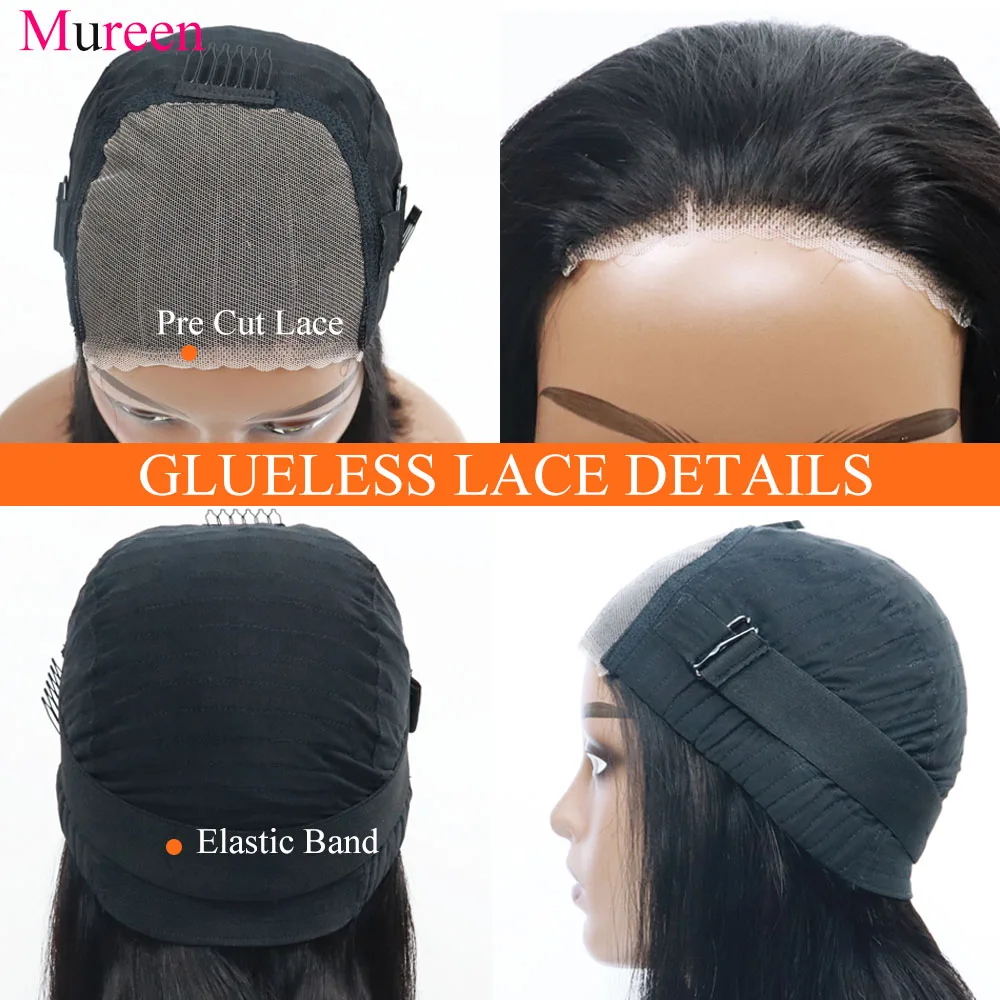 250 Density Bob Glueless Wigs Human Hair Body Wave 4X4 Pre-Cut Lace Closure Wear Go Bob Wig Human Hair 13x4 13x6 Lace Front Wig