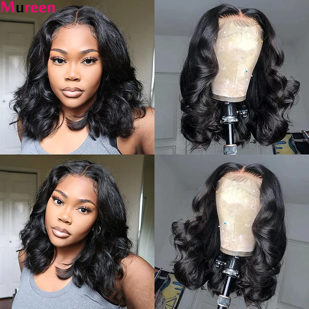 250 Density Bob Glueless Wigs Human Hair Body Wave 4X4 Pre-Cut Lace Closure Wear Go Bob Wig Human Hair 13x4 13x6 Lace Front Wig