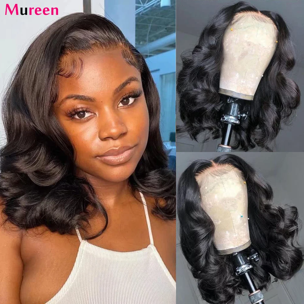 250 Density Bob Glueless Wigs Human Hair Body Wave 4X4 Pre-Cut Lace Closure Wear Go Bob Wig Human Hair 13x4 13x6 Lace Front Wig