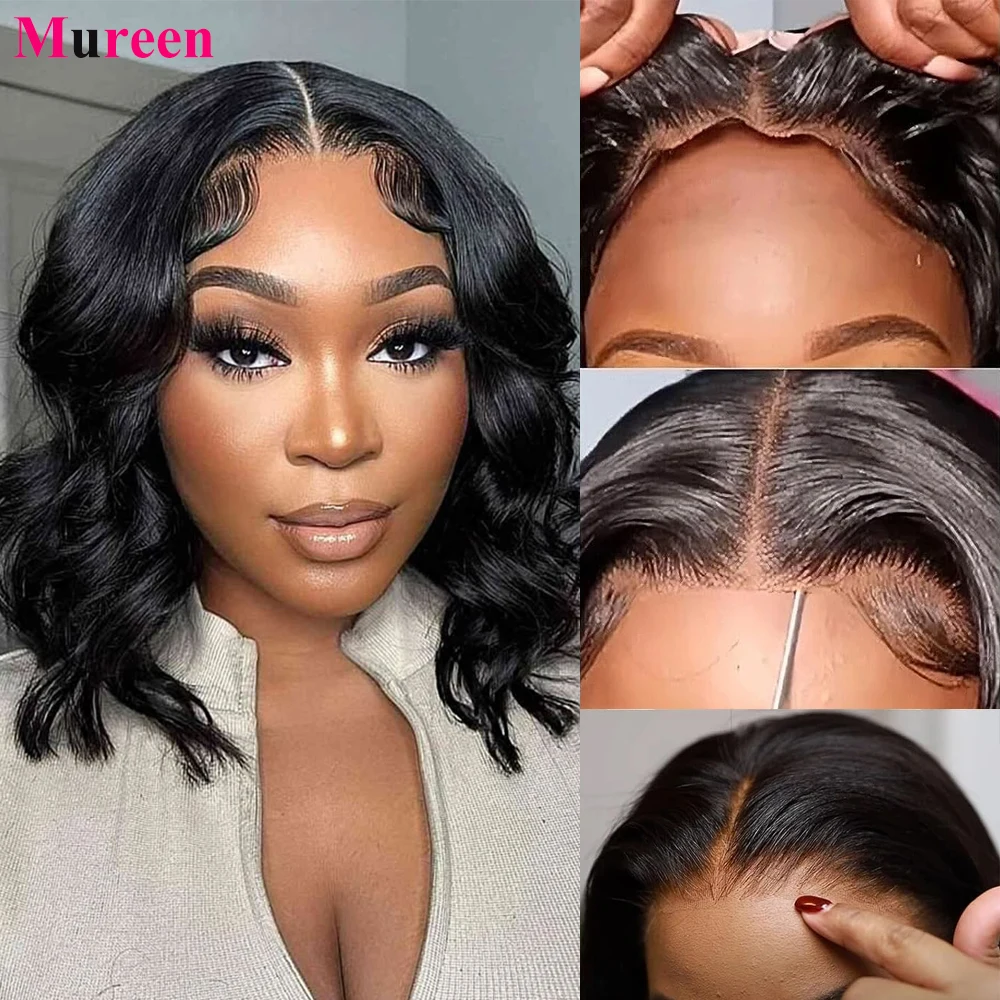 250 Density Bob Glueless Human Hair 4X4 & 13x4 Lace Wig - Image 2