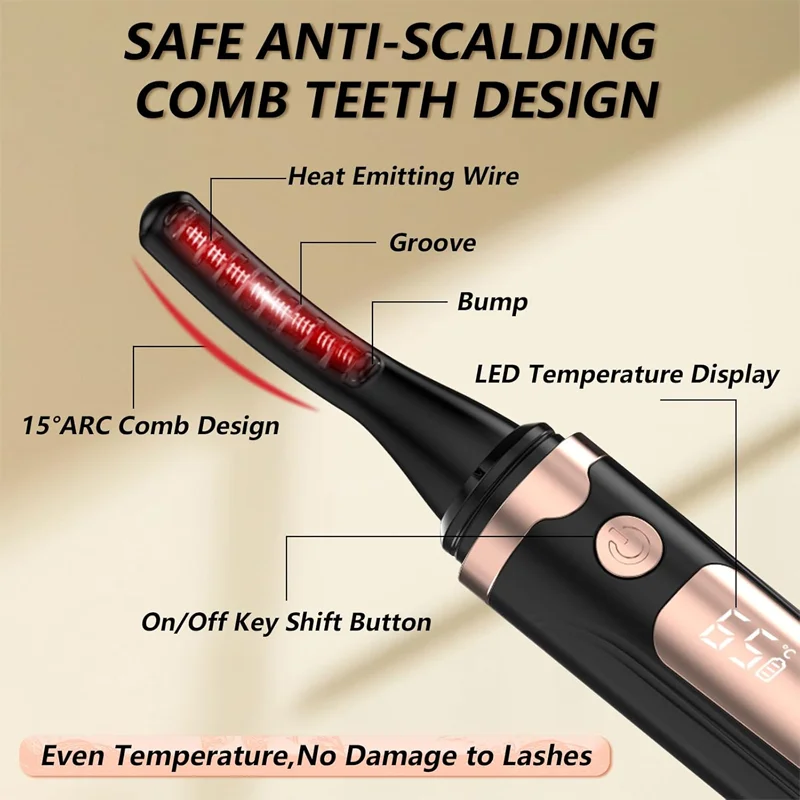New Electric Eyelash Curler, Electric Perm, Long-Lasting Styling, Portable Electric Heating, No Damage to Eyelash Curling Artifact