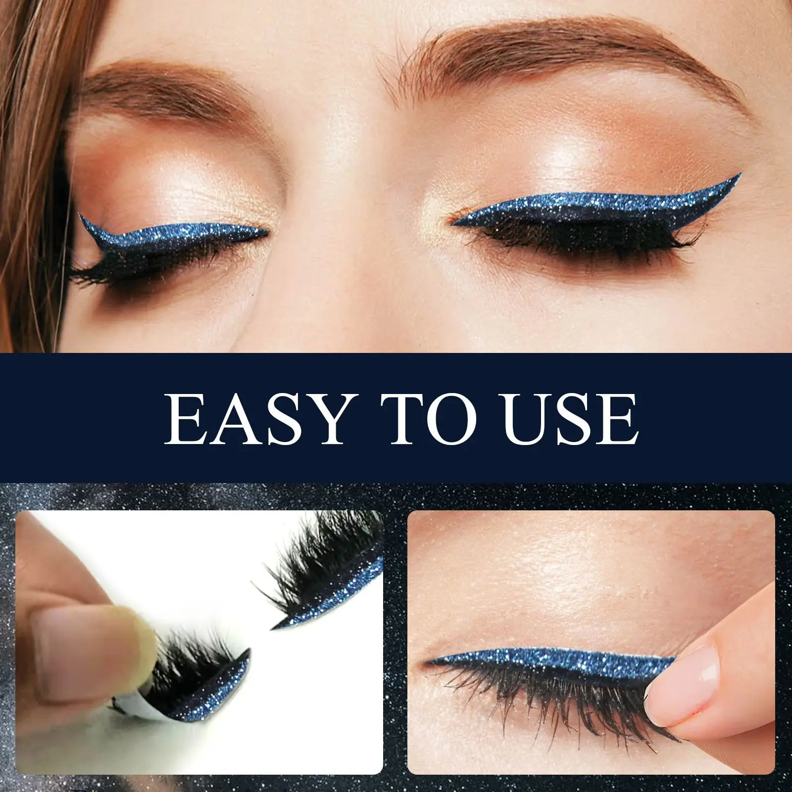 4Pairs Black/gold/blue Natural False Eyelashes Fake Lashes Long Makeup Mink Lashes Eyelash Extension Mink Eyelashes Curly Lash