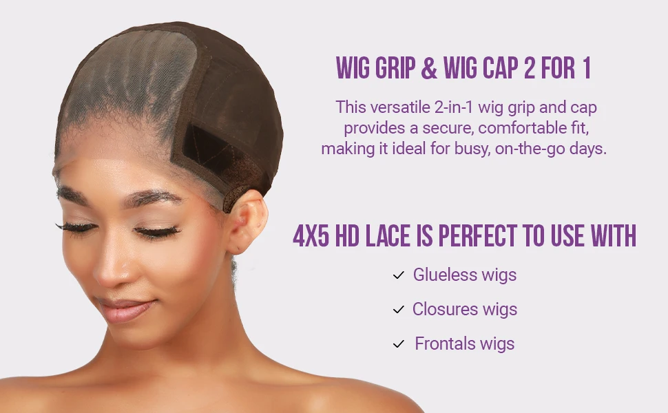 Studio Limited Glueless Lace Grip Wig Cap - Comfortable, Adjustable Fit, Secure Glueless Wear