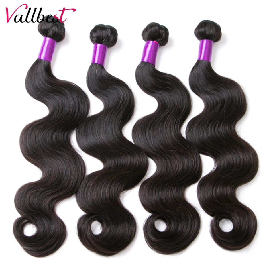 Vallbest Peruvian Body Wave Bundles Remy Wavy Human Hair Extensions 3 4 Bundles Deals 100% Body Wave Human Hair Bundles
