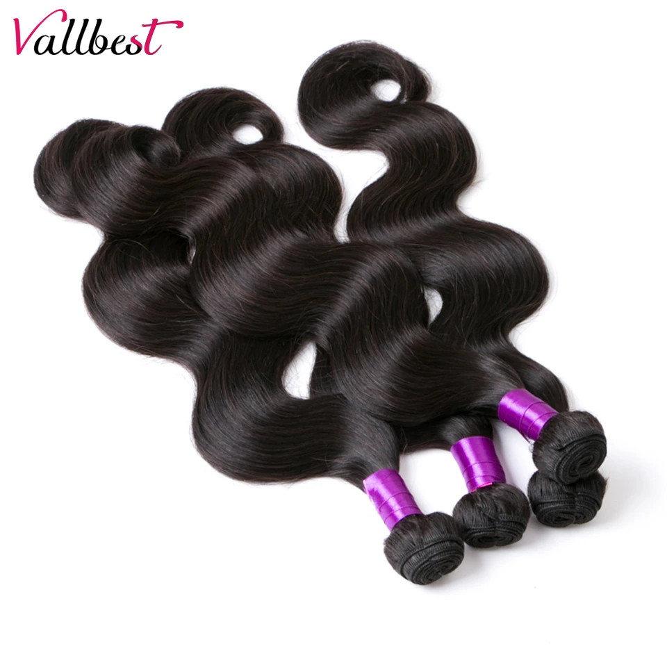 Vallbest Peruvian Body Wave Bundles Remy Wavy Human Hair Extensions 3 4 Bundles Deals 100% Body Wave Human Hair Bundles