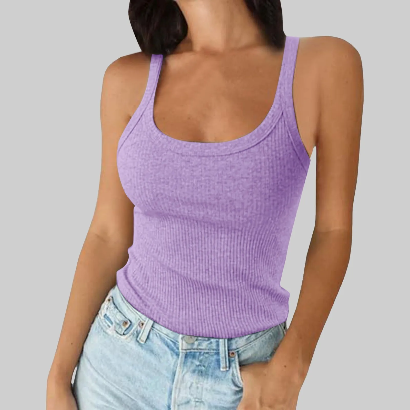 O Neck Summer Knit Vest Sleeveless Women Sexy Basic T Shirt Off Shoulder Ribbed Tank Tops Casual 2025 New Outfits Tight Tops