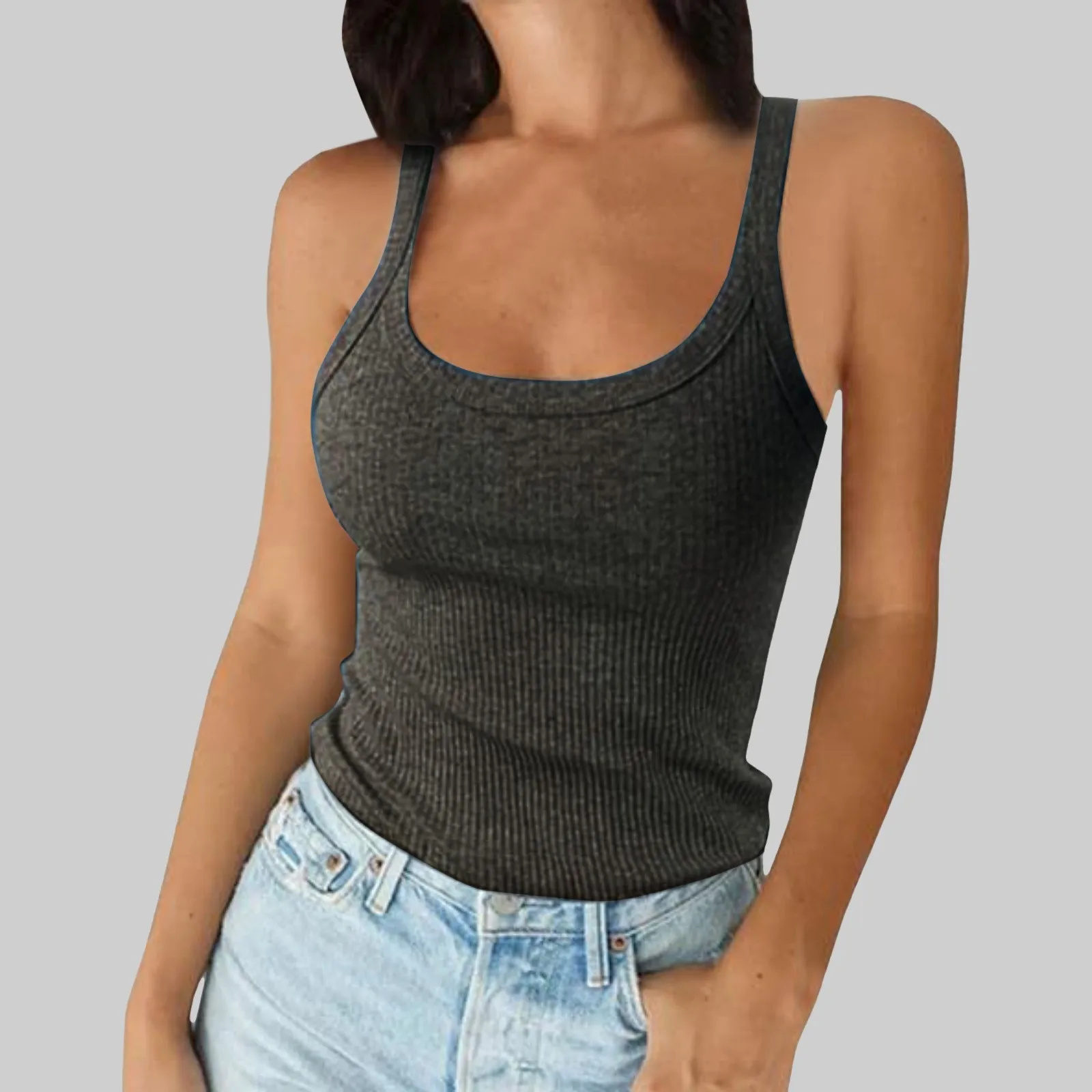 O Neck Summer Knit Vest Sleeveless Women Sexy Basic T Shirt Off Shoulder Ribbed Tank Tops Casual 2025 New Outfits Tight Tops