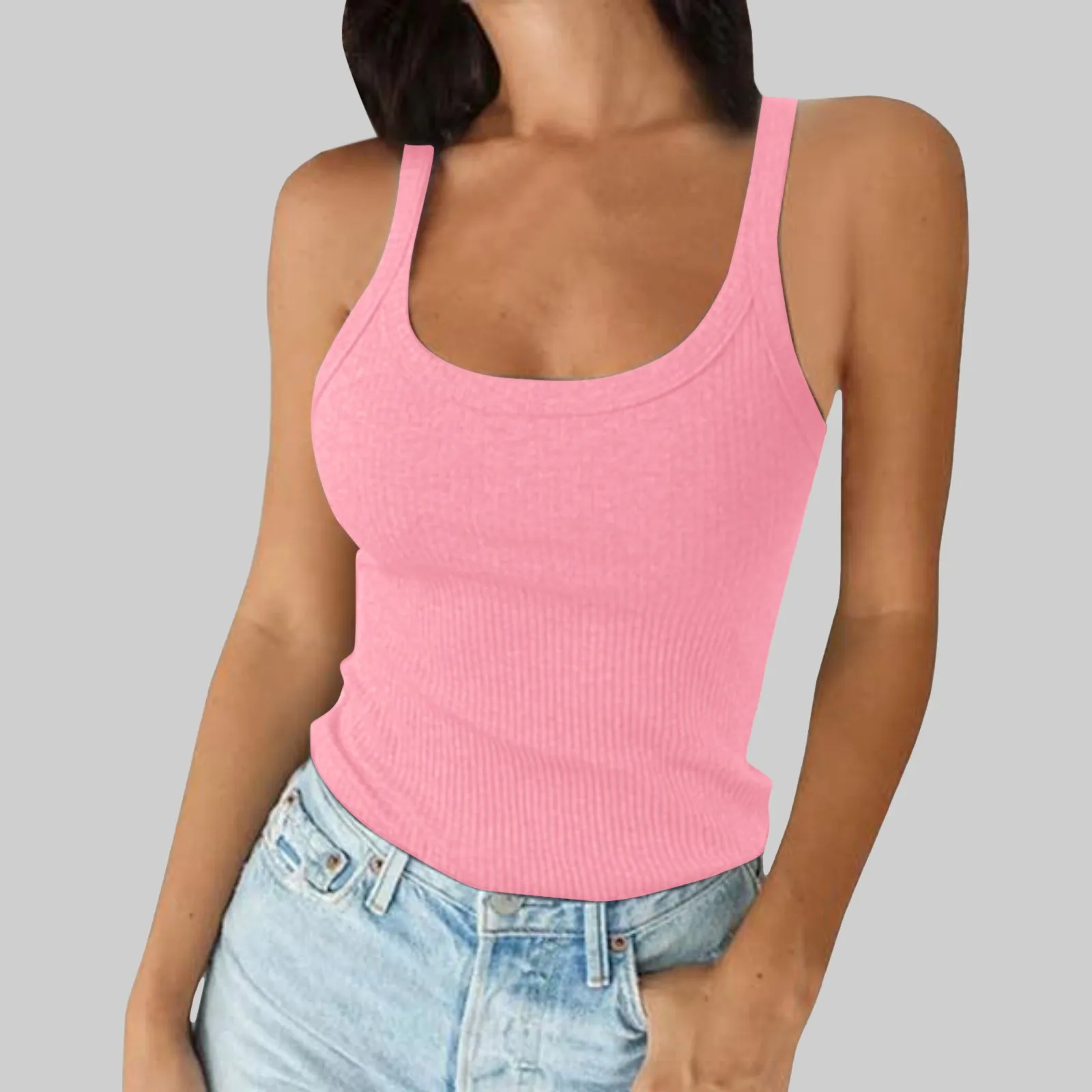 O Neck Summer Knit Vest Sleeveless Women Sexy Basic T Shirt Off Shoulder Ribbed Tank Tops Casual 2025 New Outfits Tight Tops
