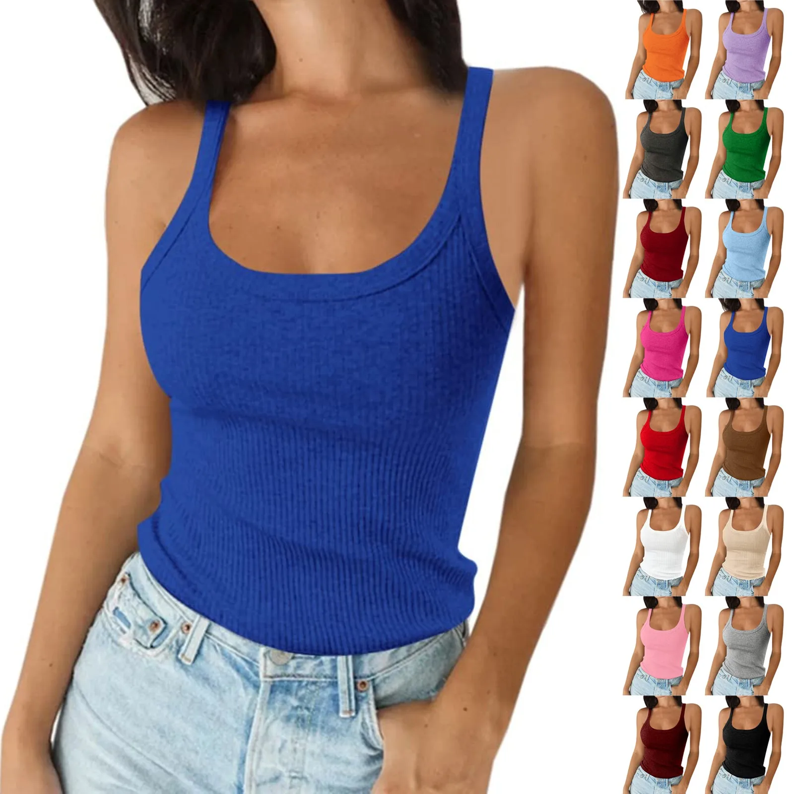 O Neck Summer Knit Vest Sleeveless Women Sexy Basic T Shirt Off Shoulder Ribbed Tank Tops Casual 2025 New Outfits Tight Tops