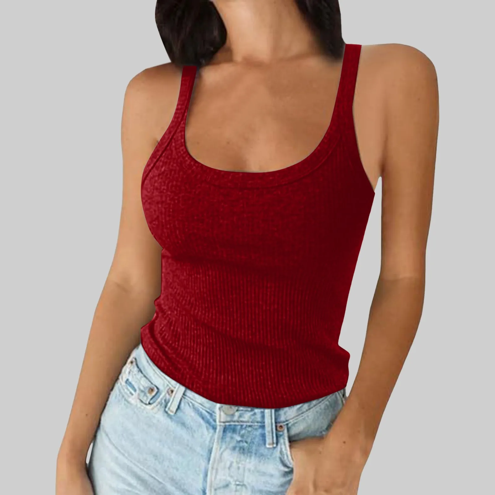 O Neck Summer Knit Vest Sleeveless Women Sexy Basic T Shirt Off Shoulder Ribbed Tank Tops Casual 2025 New Outfits Tight Tops