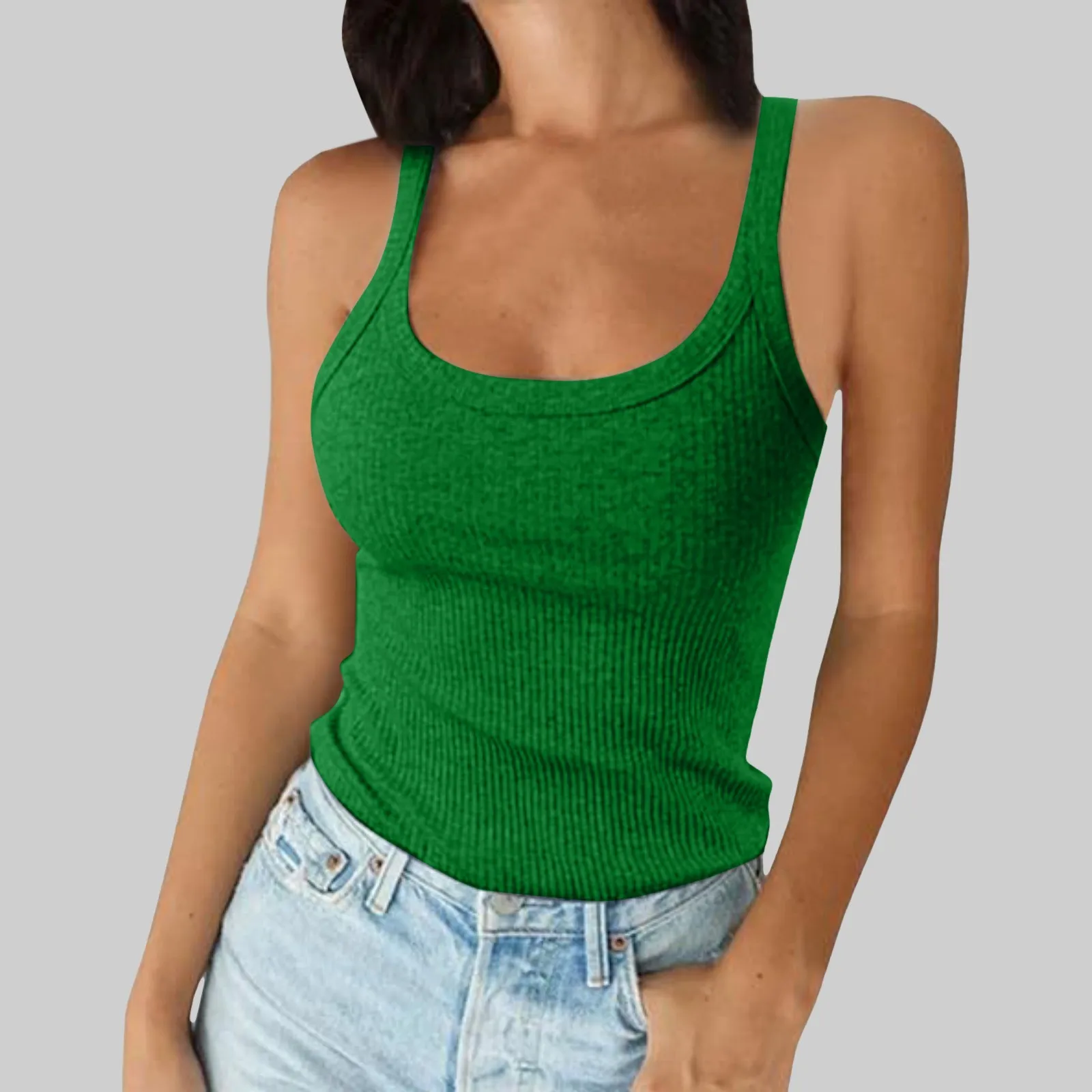 O Neck Summer Knit Vest Sleeveless Women Sexy Basic T Shirt Off Shoulder Ribbed Tank Tops Casual 2025 New Outfits Tight Tops