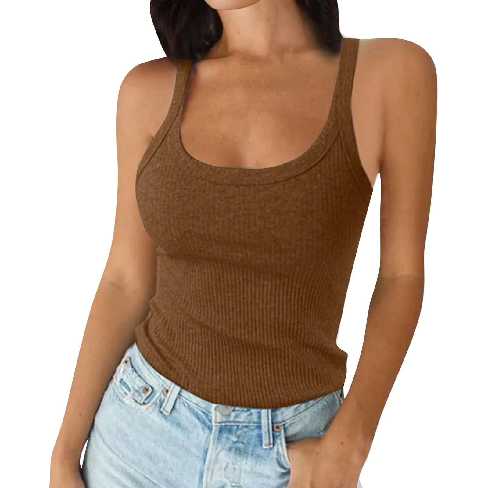 O Neck Summer Knit Vest Sleeveless Women Sexy Basic T Shirt Off Shoulder Ribbed Tank Tops Casual 2025 New Outfits Tight Tops