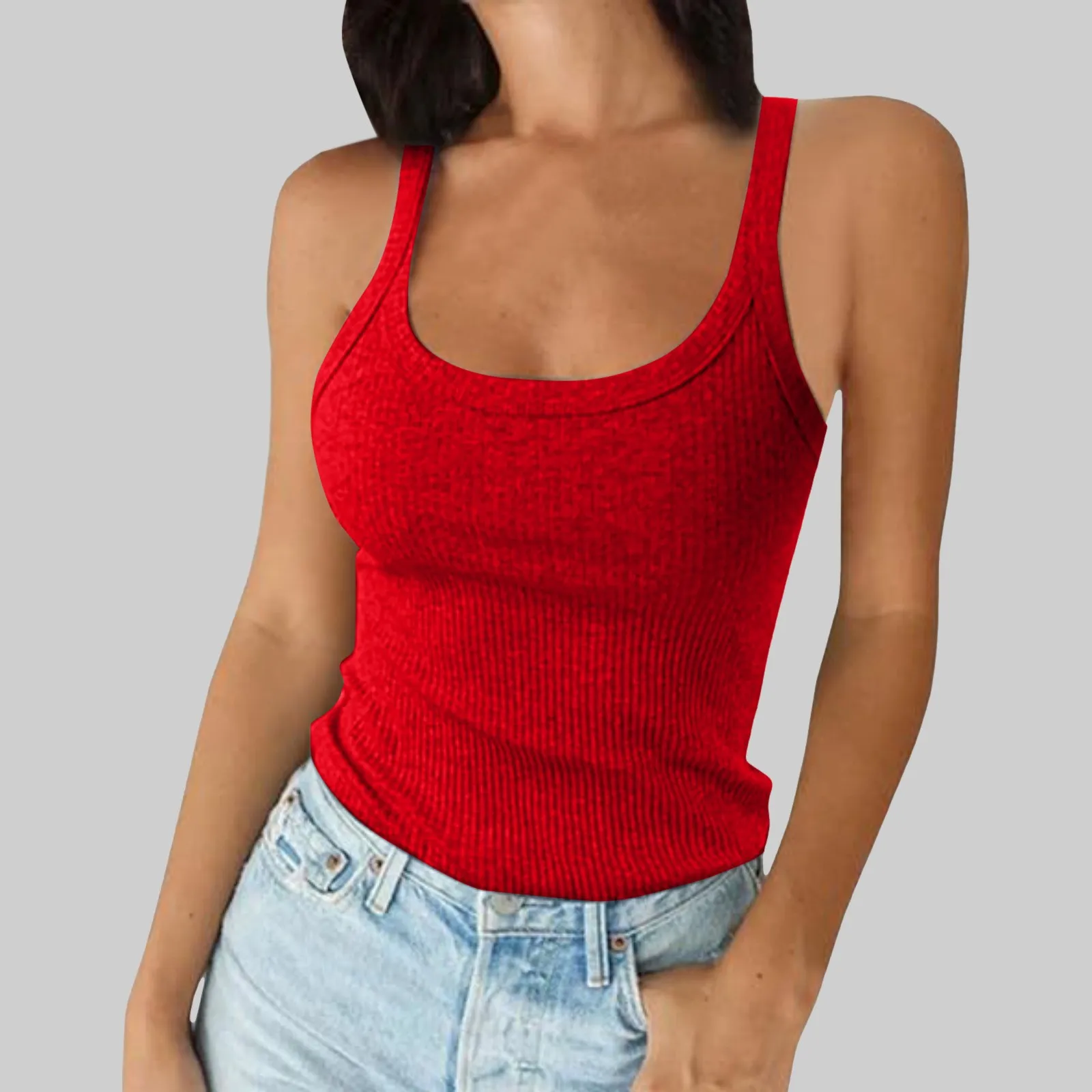 O Neck Summer Knit Vest Sleeveless Women Sexy Basic T Shirt Off Shoulder Ribbed Tank Tops Casual 2025 New Outfits Tight Tops