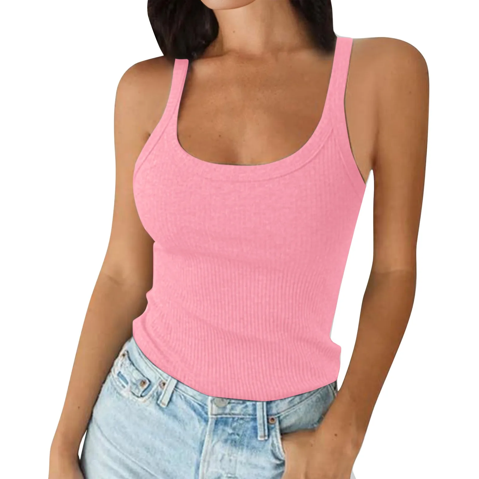 O Neck Summer Knit Vest Sleeveless Women Sexy Basic T Shirt Off Shoulder Ribbed Tank Tops Casual 2025 New Outfits Tight Tops