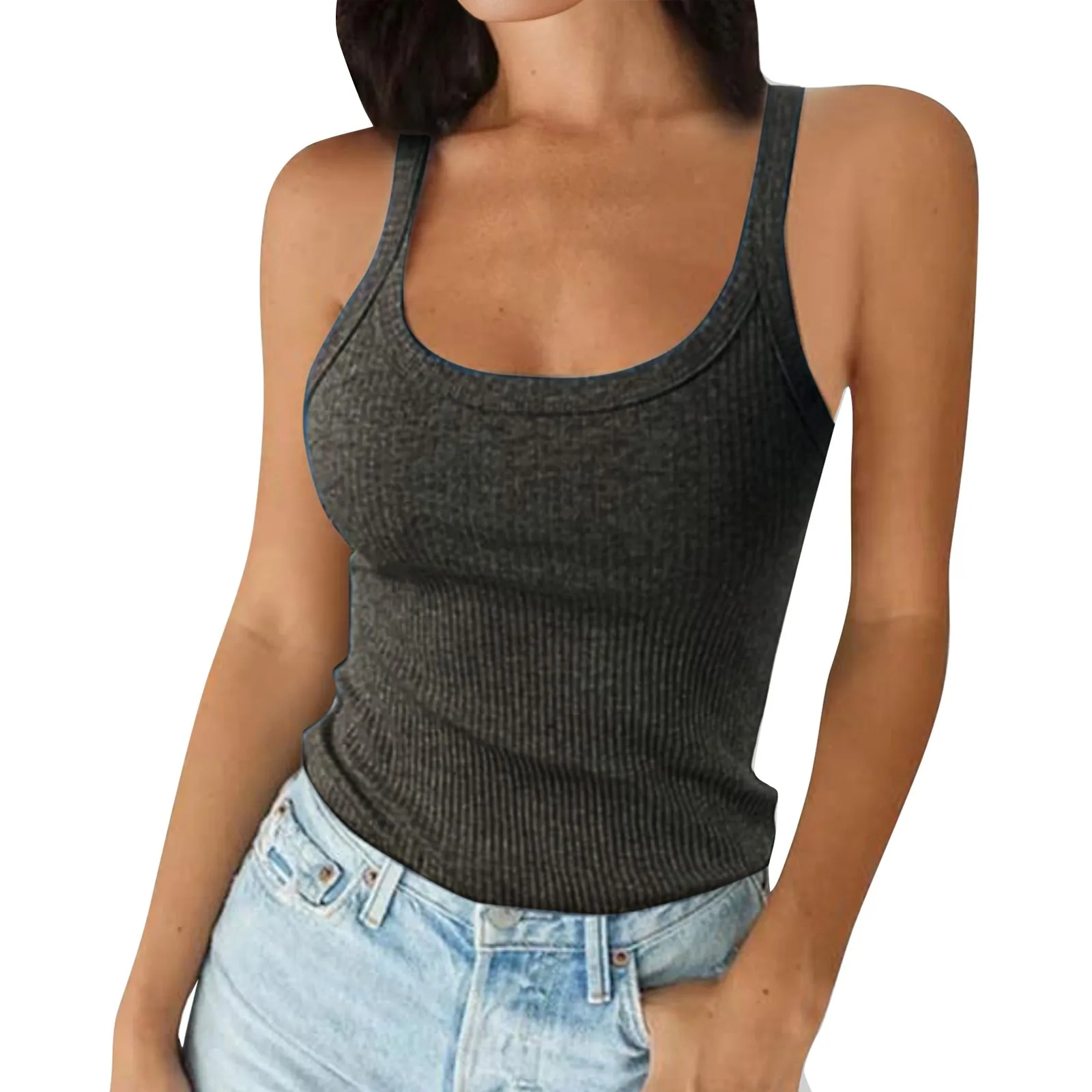 O Neck Summer Knit Vest Sleeveless Women Sexy Basic T Shirt Off Shoulder Ribbed Tank Tops Casual 2025 New Outfits Tight Tops